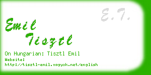 emil tisztl business card